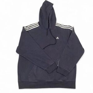 Adidas Navy Hoodie with White Stripes
